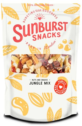 Sunburst Snacks Raw Jungle Trail Mix of Nuts & Dried Fruit (No Salt) 500g