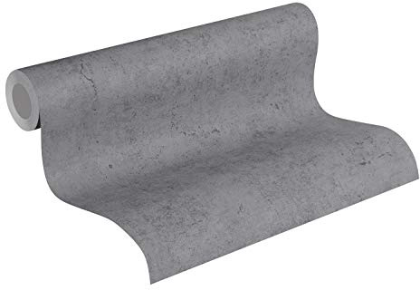 Plain Wallpaper Elements A.S. Création non-woven 10,05 m x 0,53 m grå tillverkad i Tyskland 369115 36911-5