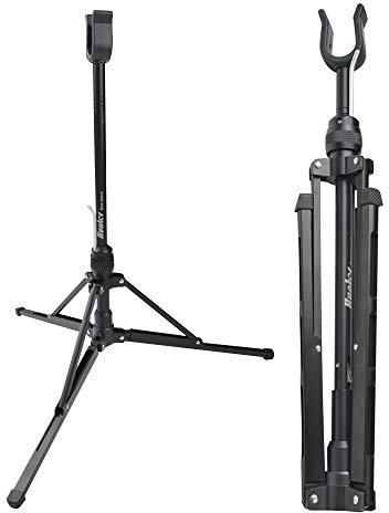 MILAEM Automatisches Bogenschießen Bogenständer Halter Faltbare Aluminium Halterung Zahnstange Bogen ständer Für Compound Recurve Bögen (Größe S-Schwarz)