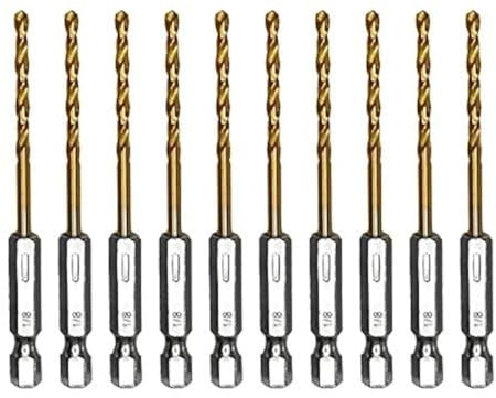 amoolo 1/8 Hex Shank Drill Bits, 10Pcs