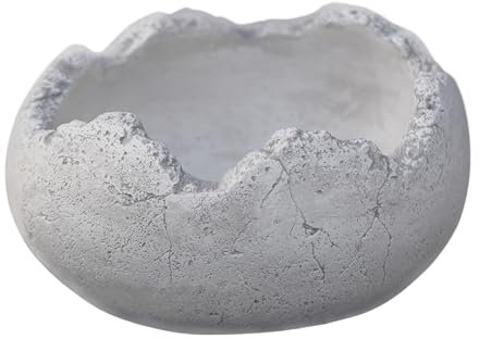gartendekoparadies.de Ostern - Pflanzschale Eierschale, Pflanzgefäß aus Steinguss, H. 20 cm, 34 x 27 cm, 6 Liter, 10 kg, Grau, frostsicher für Außenbereich