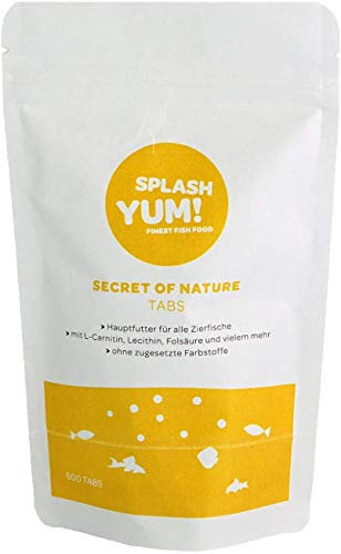SplashYum! Aquarium Bodenfische Tabs für alle Zierfische mit L-Carnitin, Lecithin, Folsäure Bodentabletten Fischfutter Tabletten l Wels Panzerwels Barben Schmerlen Pleco Saugwelse (2X 500 Tabs)