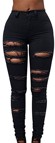 High Waisted Skinny Jeans Women Jean Jeggings For Womens Ripped Jeans High Rise Denim Jeans For Women Slim Rip High Waist Jeans Trousers Ladies Pants Oversized Tight Relaxed Jeans Plus Size Black M