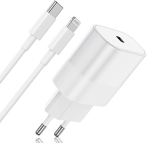 Chargeur Rapide iPhone【Apple Certifié】 20W USB C Adaptateur Secteur et 2M Lightning Apple Original Cable pour iPhone 14/14 Plus/14 Pro/14 Pro Max/13/12/11/SE/X/XS/XR