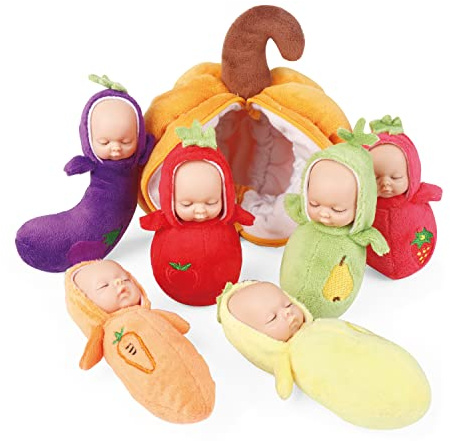 Enjoyin 4 inch Mini Baby Doll Playset Includes 6 Soft Baby Dolls and a Storage Bag Realistic Looking Small Baby Dolls Set for Toddlers