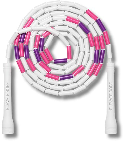Elevate Rope Adjustable Beaded Jump Rope - 3m Poly Cord, PVC Beads - Ideal for All Levels & Indoor/Outdoor Use