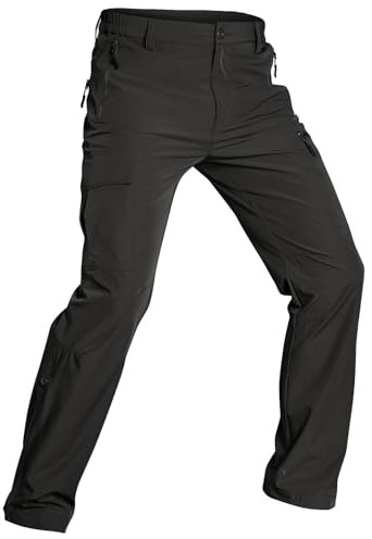 Wespornow Wanderhose-Herren-Outdoor-Hosen-Sommer-Trekkinghose-Atmungsaktiv-Outdoorhose-Stretch-Schnell-Trockend-Lang-Funktionshose-Männer mit 5 Taschen (Schwarz, 36)