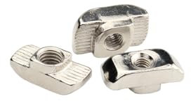 JXPXJMY Jeu de 50 Pièces D'écrous à Frapper en Acier au Carbone Zingué, Écrous à Rainure en T Pour Installations en T en Aluminium (EU30-M4, M5, M6)