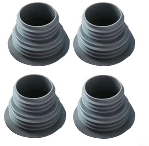 Drenaje eficiente con 4 anillos de sellado de silicona para lavadoras y tuberías de alcantarillado (gris)