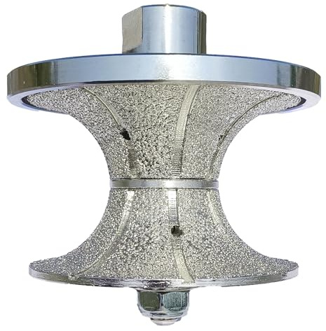 VANEPIC V50 2 inch Diamond Full Bullnose Profile Wheel Diamond Hand Profiler Router Bit Wheel Vacuum Brazed with 5/8-11 Thread for Grinder Polisher Granite Marble Concrete and Countertop Edge Shaping