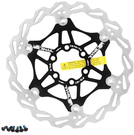 Velxnigt Rotore del freno a disco flottante per bicicletta da 203 mm, adatto per bici da strada, mountain bike, BMX, MTB(NA Nero)