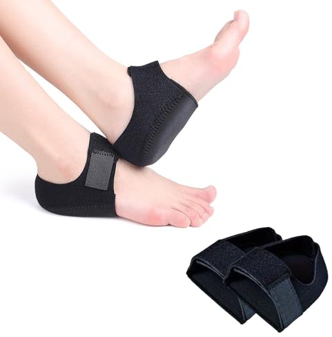 Plantar Fasciitis Gel Heel Protectors, 1 Pair Silicone Heel Cups, Black S