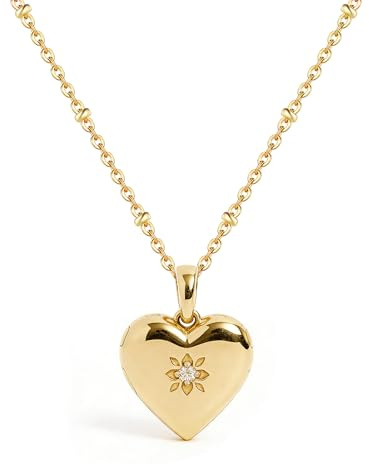 YOUFENG Love Heart Locket Necklace that Holds Pictures Photo Lockets Birthday Gifts Jewelry for Women