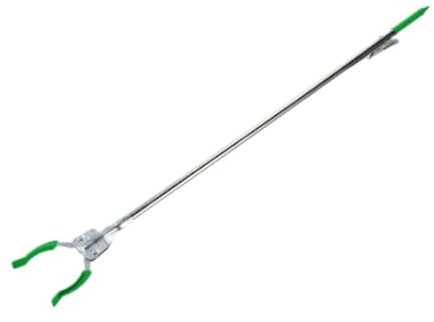 KiBcsLic Pinzas para papel higiénico con mango largo, recogedor de basura para estante superior y suelo, Verde