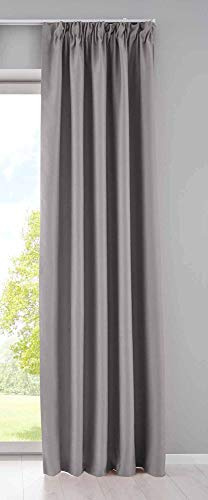 Gardinenbox Newyork 202020610 - Cortina Opaca con Trabillas Ocultas, 280 x 140 cm, 1 Unidad, térmica, Opaca, Aislante acústico, Cinta fruncidora
