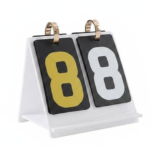 Aymzbd Compteur de Score Acrylique Tableau Comptage Points Reliure Renforcée Métal Pages Pivotantes Résistant aux Éclaboussures Construction Acrylique PP