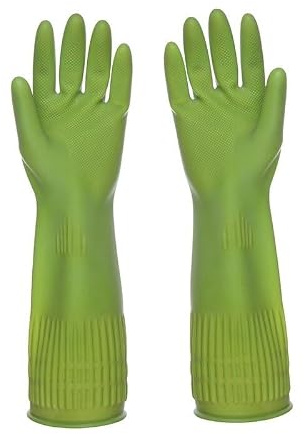Rengöringshandskar, Gummi for diskning, långa köksrengöringstillbehör diskhandskar(Green)