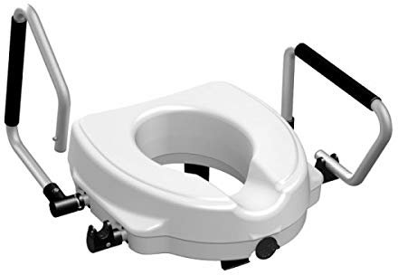 Rialzo per seduta WC 12,5 cm rialzo water con braccioli ribaltabili a vite centrale poertata 130kg