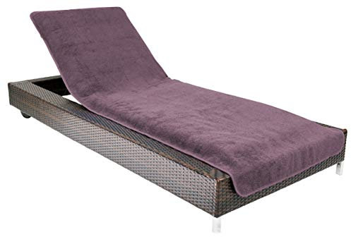 Brandsseller Funda de Tumbona 75x200 cm – Funda protectora de Rizo, Toalla de Algodón 100 %, lavable, antideslizante, certificada Öko-Tex – Mora