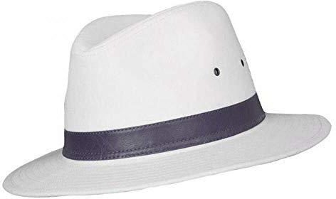 The Hat Company Mens Cotton Fedora A232 (Navy Band, Large 59cm)