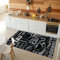 VIMODA Küchenteppich Teppichläufer Coffee Design Modern Kaffee Muster in Schwarz ideal für die Lounge oder Küche, Maße:40x60 cm