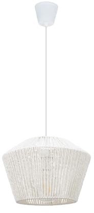 LEDKIA LIGHTING - Hängeleuchte Lebil | Kreatives Design | E27 Fassung | Verstellbares Kabel | Vielseitige Lichtoptionen, Weiß, Geflochtenes Papier