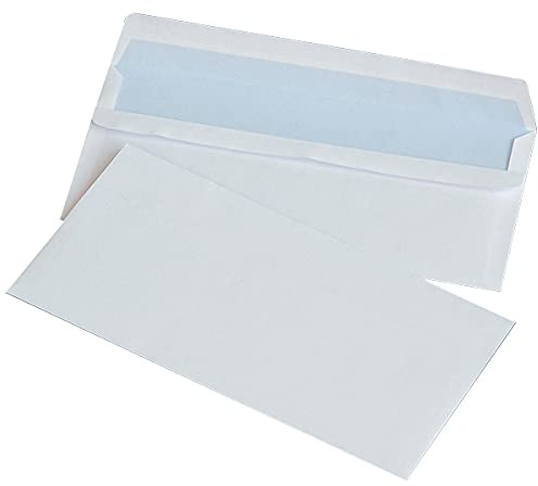 Buste autoadesive per ufficio, 110 x 220 mm, 75 g/m², 10 pezzi, colore bianco, buste e accessori per spedizione/tipo autoadesivo/Kind-SK/colore-bianco/formato-DL/Peso (g/m2)-75