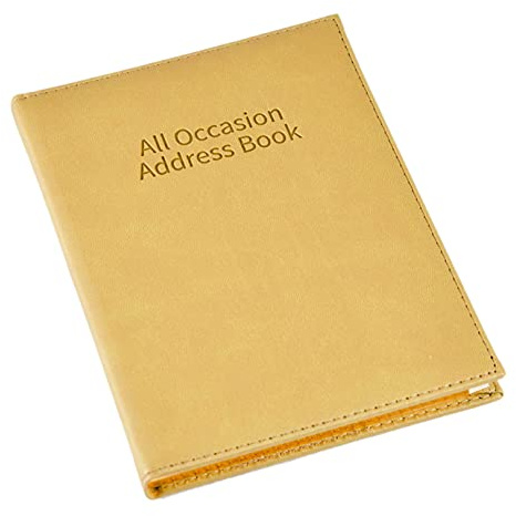 Esposti Adressbok för alla tillfällen – italienskt vadderat fodral i PU-läder – beige – 132 x 180 mm