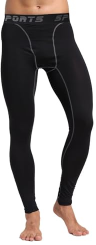 Sillictor Mens Compression Leggings Quick Dry Gym Running Tights Mens UPF 50+ Sports Base Layer Leggings for Hiking Football Basketball Ski,High Wicking Muscle Support Odor Control