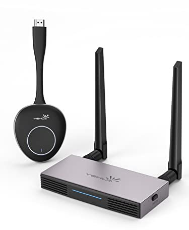 YEHUA 4K HDMI Wireless Transmitter and Receiver, YEHUA 5G Wireless HDMI Extension Kit 164FT/50M Streaming Camera, PC, Laptop, PS5, Blu-Ray to Monitor, Projector Suitable for School Church Office