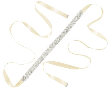 Lusofie Strass Brautgürtel Weißer Glitzergürtel für Abendkleid Glitzer Gürtel Hochzeitskleid Weißer Gürtel Damen Glitzer Mädchen Schärpe für Kleid Taillengürtel