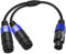 XMSJSIY Speakon Stecker zu 2 Buchse Splitter Kabel Lautsprecher Break Out Twist Lock Audio Kabel NL4FC 4 Core Lautsprecher Stecker (1 Male to 2 Female)