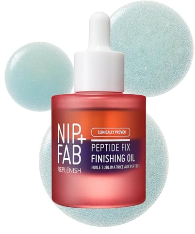 Nip+Fab Peptide Fix Finishing Oil 2%, 30 ml, Anti-Aging Face Oil | Bi-Phase Formula, 0.5% Copper Peptide, 0.8% Peptide Complex, 1% Bakuchiol, 46% Conditioning Oils, For All Skin Types