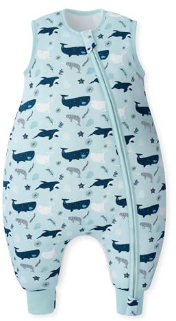 Unnivoll Saco de Dormir de Invierno 4-6 Años, Saco de Dormir con Patas Tog 2.5 para Bebé, Tela 100% Algodón Super Suave y Cálido para Niña y Niño 100cm