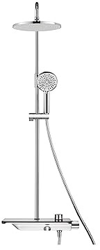 Shower System, Digital Shower System Shower System Faucet Thermostatic ，Bathroom Set Bathtub Mixer Tap ，Waterfall Shelf Rainfall Shower Thermostat Tap Easy to Install