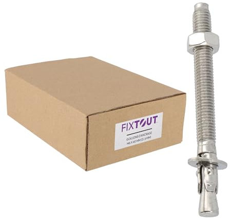 Lot de 50 goujons d'ancrage en acier inox A2 M6 - Diamètre 6 mm - 60 MM