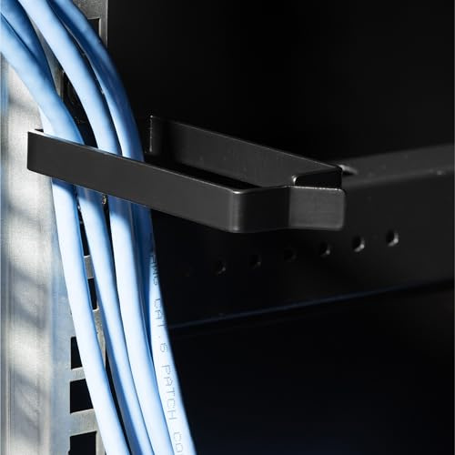 kwmobile Server Rack Cable Management Brackets - Steel Fibre Optic Network Patch Cable Organiser Management System - Screw-On Brackets - Set of 5-102.8mm (4.1) length