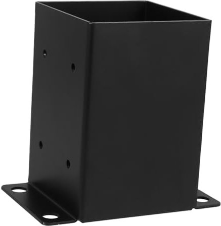 KONTONTY Wood Pavilion Post Base Bracket Kit Durable Flange for Secure Installation of Pergolas and Outdoor Structures with Protective Black Coating