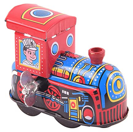 Didiseaon Vintage Wind-up Toy Train Tinplate Clockwork Toy for Children Compact Portable Antique Style Collectible Gift
