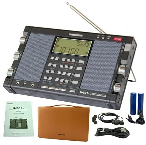 H501x World Band Radio Receiver, Compatible with Tecsun H-501x, Bluetooth, FM 64-108MHz, MW, LW, SW inc SSB: European, UK, USA, 9/10 kHz, Twin Speakers, Large Digital Display, Rechargeable, USB Power