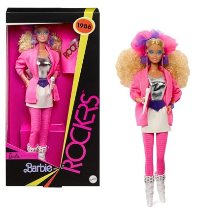 Barbie Signature Doll, and the Rockers Collectible Repro Doll, 40th Anniversary of 1986 Line, Doll Stand and Displayable Packaging