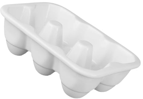 VERDANVERSE Contenitore Per Uova in Ceramica 6 Posti Bianco, Vassoio Portauova Da Frigorifero Per Cucina Contemporanea, Scatola Per La Conservazione Sicura Delle Uova Domestiche