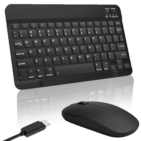FunceTends Wireless Keyboard and Mouse Set, Ultra Slim Bluetooth Rechargeable Set, Lag-Free Silent Keyboard and Mouse Combo, Plug & Play UK layout Portable for PC, Laptop, Windows, Mac