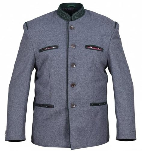 German Bavarian Jacket Traditional Austrian Tyrol Loden Blazer Charcoal Gray (Traditional, Charcoal Grey, XS)