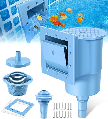 LuxBlue Skimmer Piscina Fuori Terra, Skimmer Esterno Piscina in ABS Altamente Resistente, Skimmers Fisso Piscinas con Ampio Cestello Rimovibile, Skimmers di Superficie per Piscines Fuori Terra