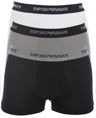 Emporio Armani Men's Cc717-111357 Trunk Pack of 3 , Multicolor (White/Black/Grey 02910), S UK