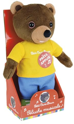 JEMINI | Peluche Musicale Petit Ours Brun | 21 Cm | Chante Le Générique De La Série TV | Licence Officielle | Finition Douce | Jouet D’Éveil Premier Âge | Lavable En Surface | 023799