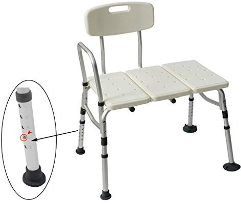 Bathtub Seat Universal Tub Transfer Bench - Shower Bench and Bath Seat - Chair Converts to Right or Left Hand Entry Disability Aid