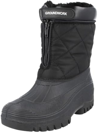 Groundwork LS87 Womens Muckers Mukker Stable Winter Waterproof Lined Snow Boots (Black Sz, 6 UK, Numeric_6)