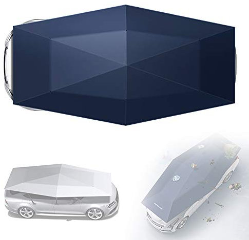 Beweglicher Carport, Dachüberdachung Der Autozeltabdeckung, Automatisch Zusammenklappbarer Ferngesteuerter Autoschirm Mit Abnehmbarem Ladegerät, Tragbarer Autoschutz-autozelt-sonnenschirm,Blue